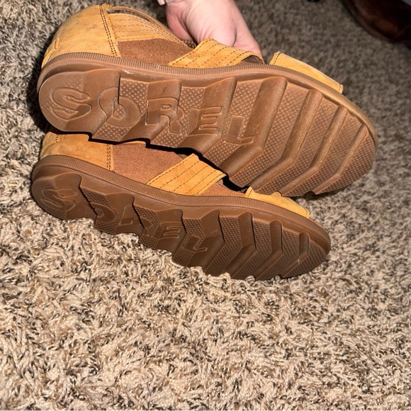 SOREL Women's 8.5 Tan Joanie II Lace Wedge Sandals - Picture 7 of 9